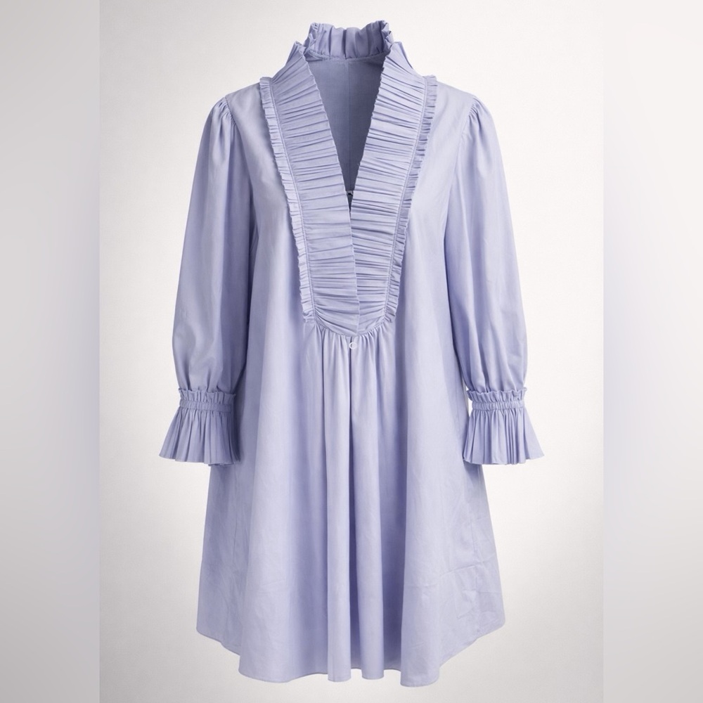 Sovere Studio NWOT Rapture Shift Pleated V-Neck Mini, Lavender, szS - Picture 2 of 15